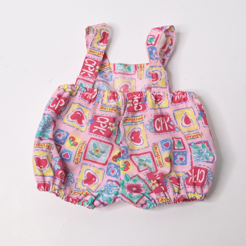 VTG Cabbage Patch Kids CPK Pink Floral Hearts Doll Bubble Romper One Piece